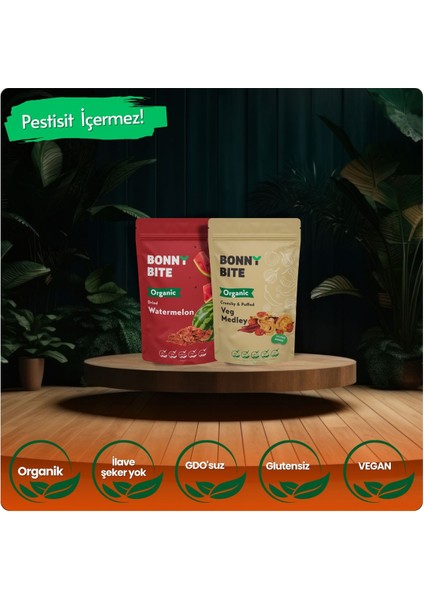 ORGANİK KURUTULMUŞ KARPUZ & ÇITIR KARIŞIK SEBZE İKİLİ PAKETİ