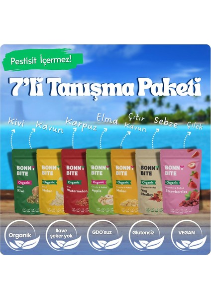 7'Lİ TANIŞMA PAKETİ KURUTULMUŞ ORGANİK KARIŞIK ATIŞTIRMALIK PAKETİ