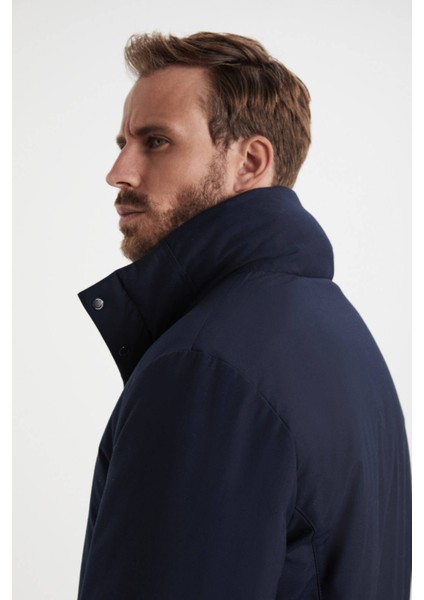 Kaz Tüyü Dolgulu Lacivert-Siyah Çift Taraflı Mont fırsatları