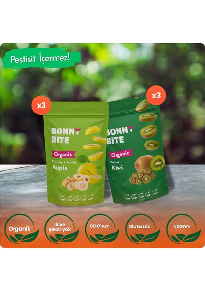 ORGANİK ÇITIR ELMA & KURUTULMUŞ KİVİ 6'LI PAKETİ