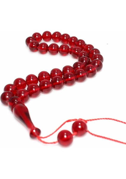 Kırmızı Renk Özel Sıkma Kehribar Tesbih modelleri