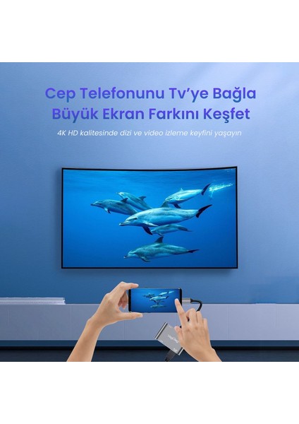 Type-C 4K HDMI 1080P VGA USB 3.0 Pd Dönüştürücü Hub