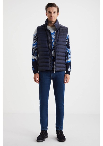 Lacivert Activewear Kaz Tüyü Şişme Yelek modelleri