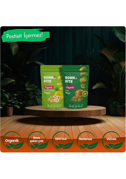 ORGANİK ÇITIR ELMA & KURUTULMUŞ KİVİ İKİLİ PAKETİ