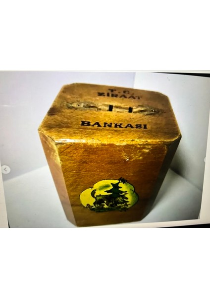 Ziraat Bankası Nadir Ahşap Kumbara - Koleksiyon