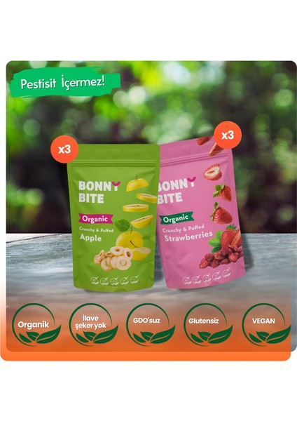 KURUTULMUŞ ÇITIR ÇİLEK & ÇITIR ELMA 6'lı PAKETİ