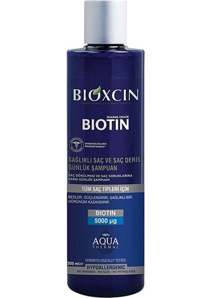 Tüm Saç Tipleri Için Saç Sorunlarına Karşı Günlük Biotin Şampuan 300ML