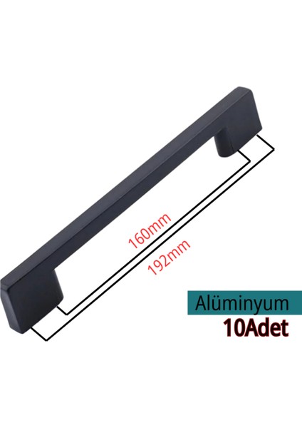 Köprü Alüminyum 160-192MM Siyah Mobilya Çekmece Mutfak Dolap Dolabı Kulpu Kulbu Kulpları 10 Adet