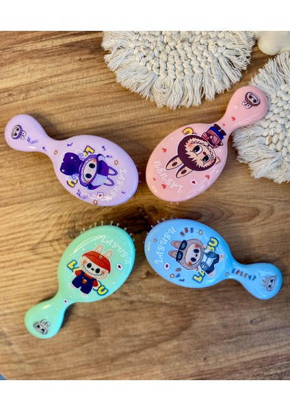 Labubu Bebek Model Çanta Boy Çocuklar Için Saç Fırçası Tarak