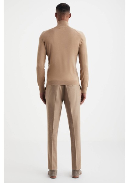 Camel Boğazlı Slim Fit Merino Yün Triko indirimleri
