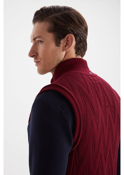 Ekru Activewear Merino Yün Bordo Yelek modelleri