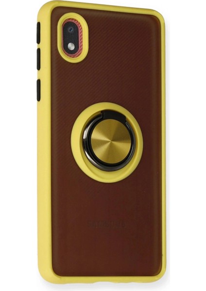 Samsung Galaxy A01 Core Kılıf Montreal Yüzüklü Silikon Kapak - Sarı fiyatları
