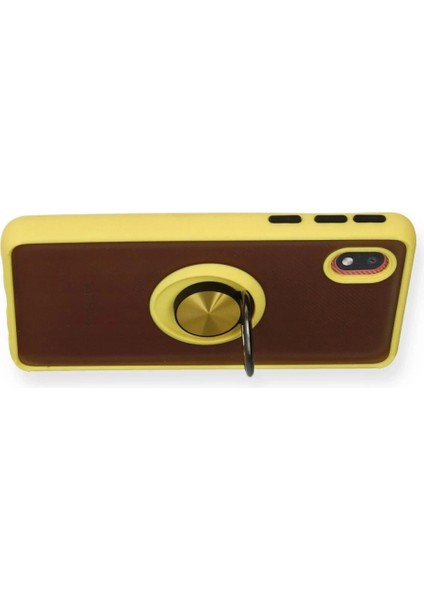 Samsung Galaxy A01 Core Kılıf Montreal Yüzüklü Silikon Kapak - Sarı modelleri