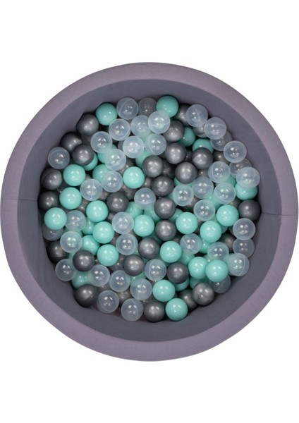 Gri Sünger Top Havuzu, Renkli Toplar ve Eğlence Seti
