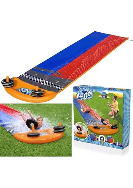 Iki Kişilik Renkli Su Kaydırağı, 488 Cm, Eğlence ve Serinlik Için Ideal