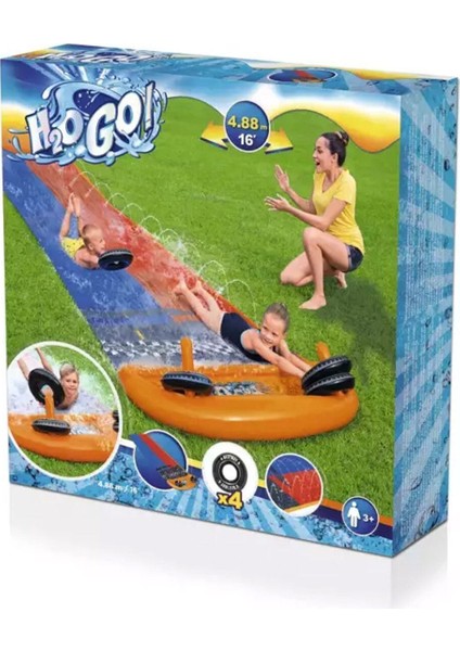 Iki Kişilik Renkli Su Kaydırağı, 488 Cm, Eğlence ve Serinlik Için Ideal indirimleri