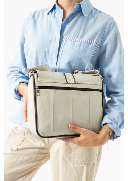 Büyük Boy Krem Kadın Deri Omuz ve Postacı Çanta fırsatları