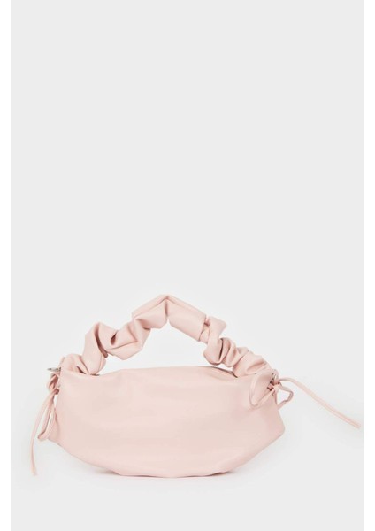 Şık Kadın Suni Deri Omuz Çantası, Pembe, Modern ve Hafif Tasarım