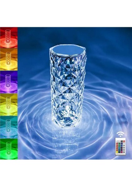 Şık Kristal Elmas LED Masa Lambası, Dokunmatik, USB Şarj, Restoran ve Ev Kullanımı