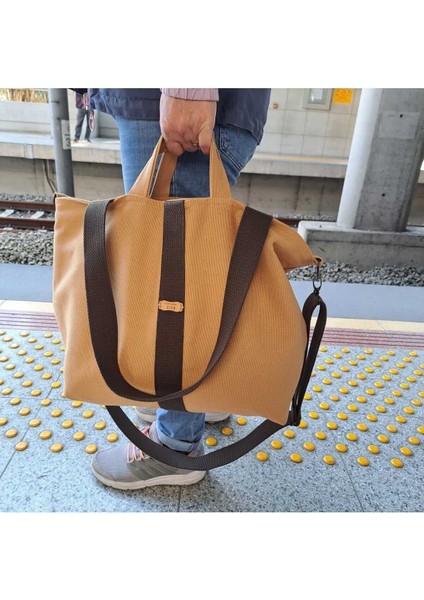 Kahverengi Kanvas El ve Omuz Kol Çantası, Şık ve Kullanışlı Tasarım fırsatları