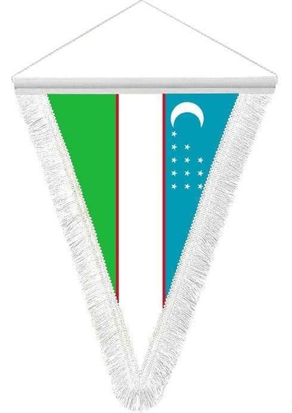 Özbekistan Cumhuriyeti Hatıra Üçgen Flama Bayrak