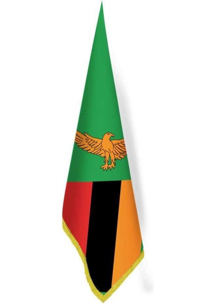 Zambiya Bayrağı -Ofis-Makam-Toplantı Odaları - Saçaklı Makam Bayrağı