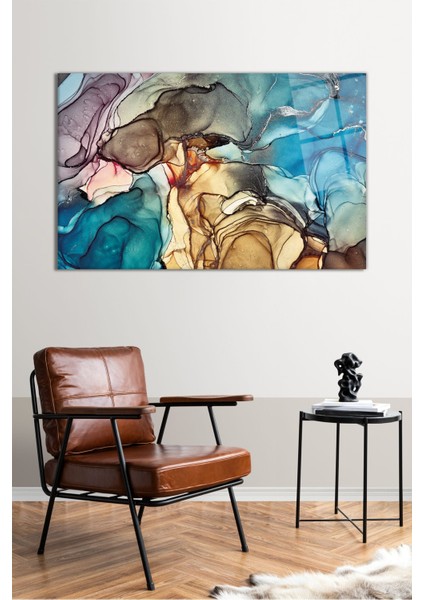 Renkli Soyut Duman Yatay Cam Tablo, Modern Ev Ofis Dekoru, Hediyelik Duvar Dekorasyonu, Kırılmaz Cam fiyatları