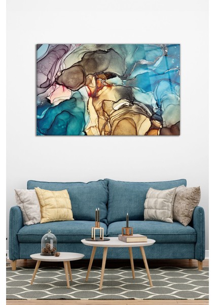 Renkli Soyut Duman Yatay Cam Tablo, Modern Ev Ofis Dekoru, Hediyelik Duvar Dekorasyonu, Kırılmaz Cam modelleri