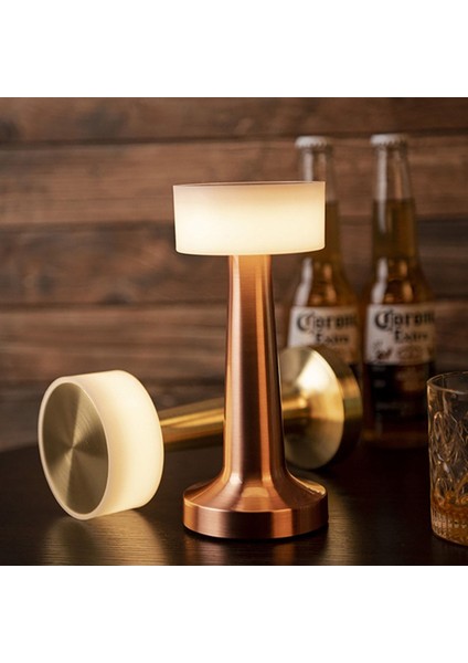 Dokunmatik Şarjlı Masa Gece Lambası, Renkli LED Dekoratif Gümüş Renk