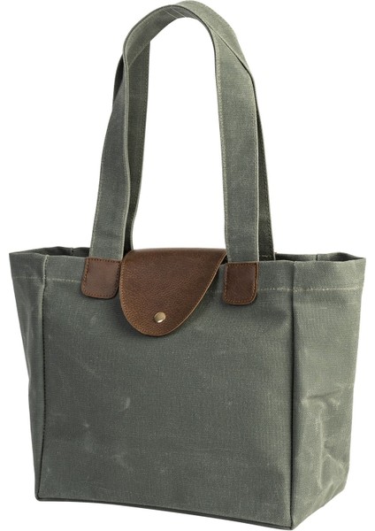 Yeşil Kanvas Efektli Orta Boy Omuz Çantası modelleri