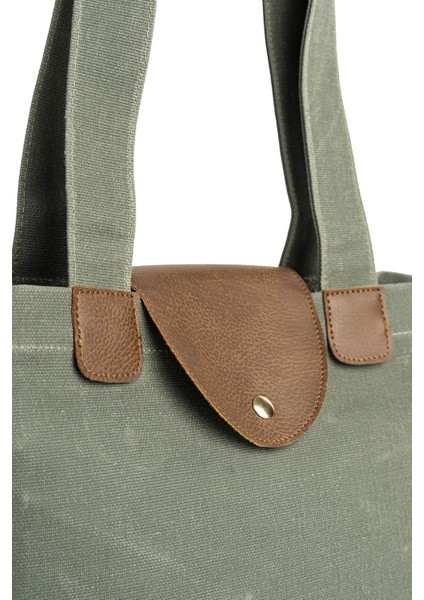 Yeşil Kanvas Efektli Orta Boy Omuz Çantası fırsatları