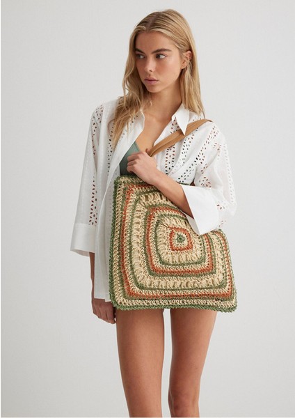 Şık Bej Hasır Çanta, Hafif ve Rahat Tasarım, Günlük Kullanım Için Ideal fiyatları