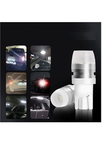 ( 2 x Adet ) 1 Takım T10 LED Dipsiz Ampul 12V Saf Beyaz Metal Alumınum Yalıtım Taban 6000K