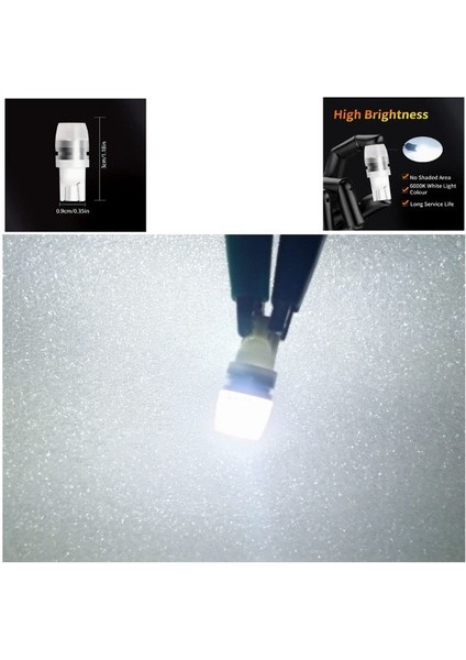 ( 2 x Adet ) 1 Takım T10 LED Dipsiz Ampul 12V Saf Beyaz Metal Alumınum Yalıtım Taban 6000K fiyatları