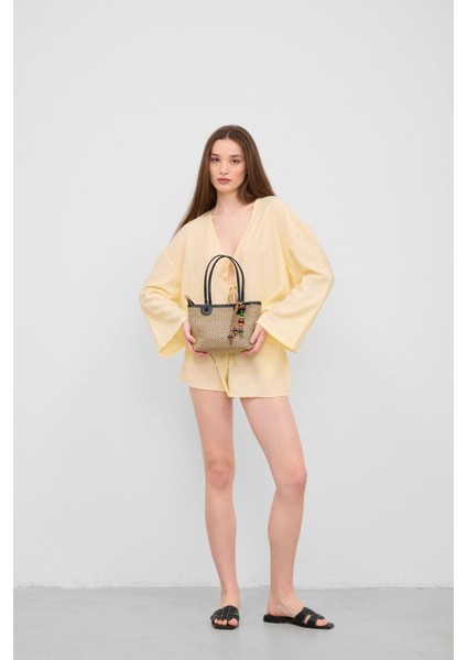 Renkli Hasır Omuz Çantası, Şık ve Hafif, Günlük Kullanım Için Mükemmel Seçim fırsatları