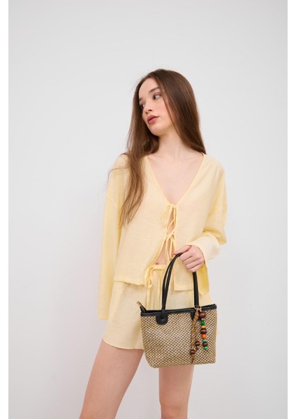 Renkli Hasır Omuz Çantası, Şık ve Hafif, Günlük Kullanım Için Mükemmel Seçim indirimleri