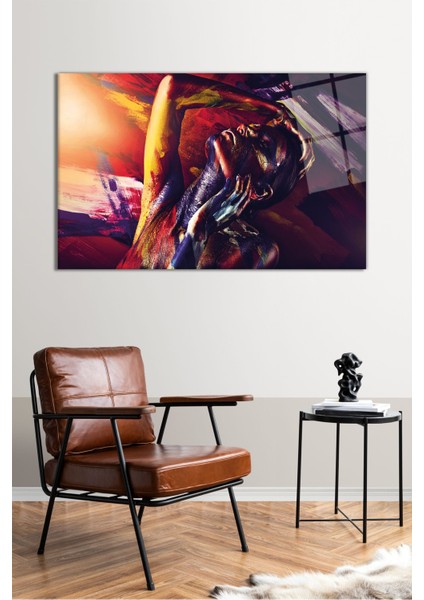 Sanatsal Kadın Yatay Cam Tablo, Modern Ev Ofis Dekoru, Hediyelik Duvar Dekorasyonu, Kırılmaz Cam fiyatları