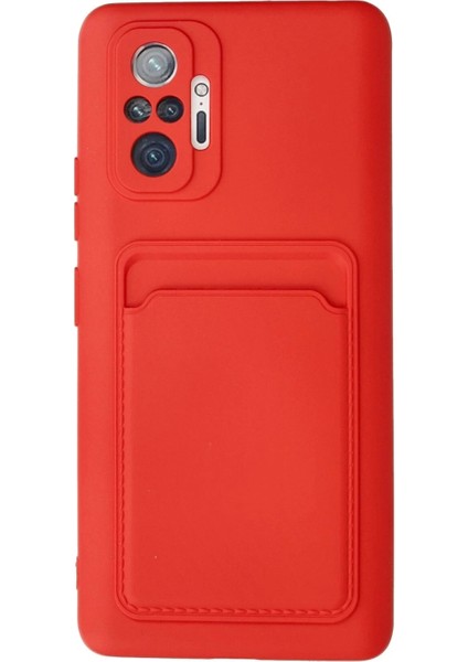 Xiaomi Redmi Note 10 Pro Kılıf Kelvin Kartvizitli Silikon - Kırmızı