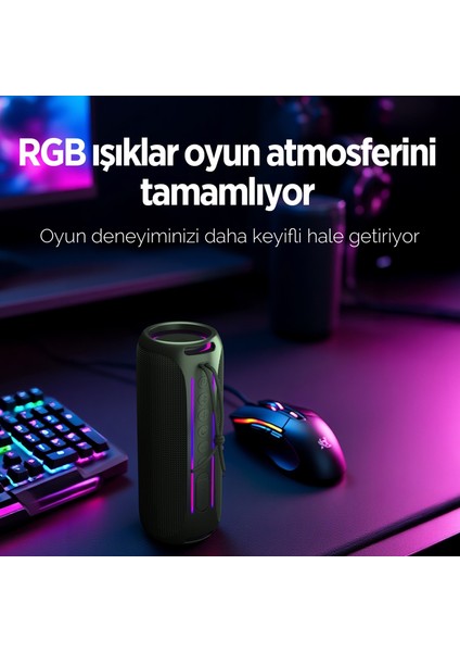 Nowgo F6 20w Rgb Speaker Taşınabilir Kablosuz Bluetooth Hoparlör Yeşil
