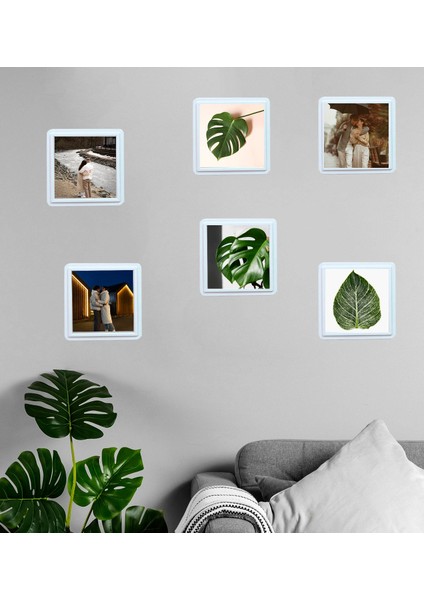 Kişiye Özel 12 Adet 8,5x8.5 Sök Tak Fotoğraflı Çerçeve (Beyaz) fiyatları