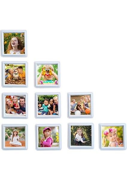Kişiye Özel 12 Adet 8,5x8.5 Sök Tak Fotoğraflı Çerçeve (Beyaz) modelleri
