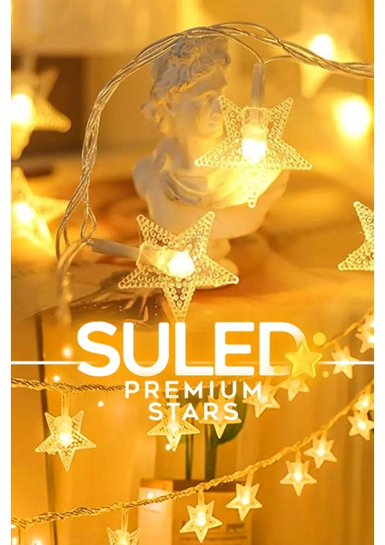 3 Metre Pilli Potart 20 Yıldızlı Dekoratif LED Işık Pilli Gün Işığı Süsleme Parti Ambiyans