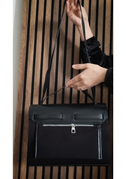 Kadın Siyah Kilitli El ve Omuz Çantası, Şık ve Kullanışlı Tasarım modelleri