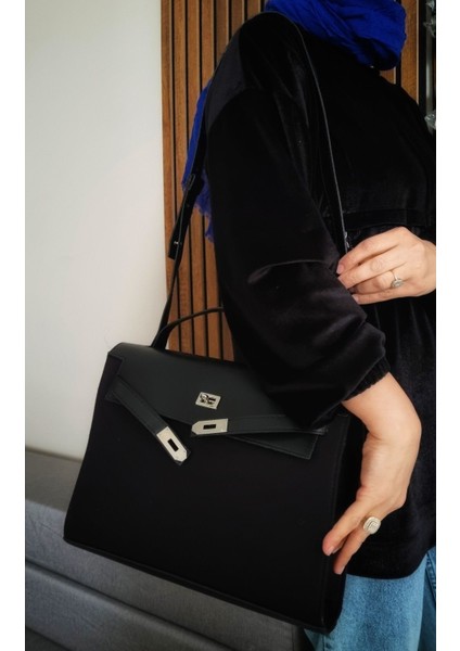 Kadın Siyah Kilitli El ve Omuz Çantası, Şık ve Kullanışlı Tasarım fırsatları