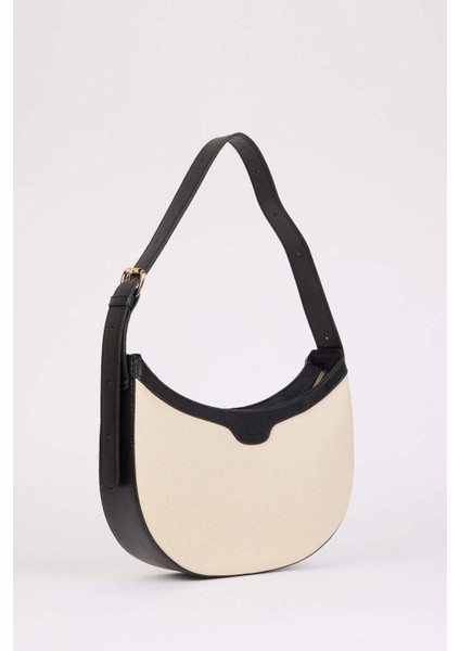 Şık Bej Kanvas Görünümlü Suni Deri Omuz Çantası E3751AXNS fiyatları