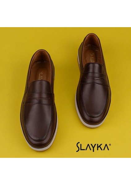 Kahverengi Elite Hakiki Deri Erkek Casual Ayakkabı indirimleri