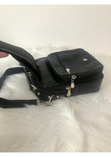 Siyah Hakiki Kuzu Derisi Erkek El ve Omuz Çantası, Şık ve Dayanıklı Tasarım modelleri