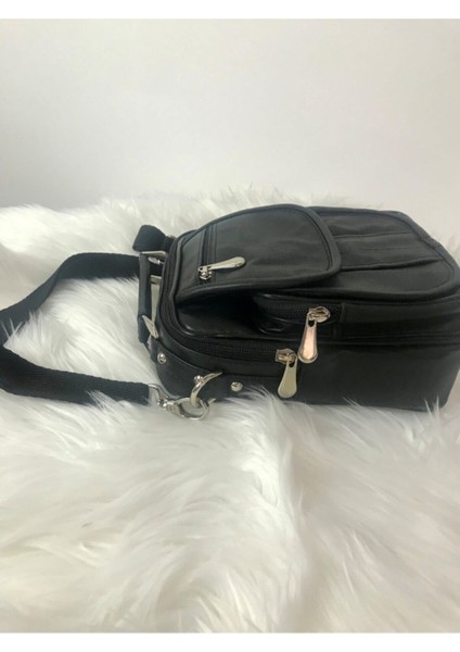 Siyah Hakiki Kuzu Derisi Erkek El ve Omuz Çantası, Şık ve Dayanıklı Tasarım fırsatları