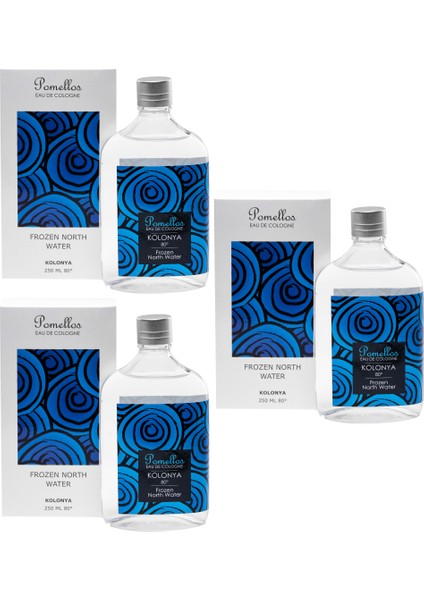 Kolonya Frozen North Water 3 Adet (3X250 Ml, 80 Derece. Cam Şişe)