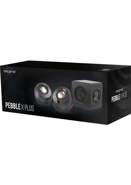 Creatıve Pebble x Plus 2.1 Usb-C Bilgisayar Hoparlörü, Derin Bas Hoparlörlü ve Ayarlanabilir Rgb indirimleri